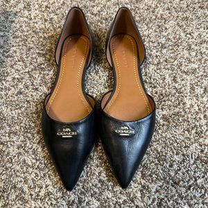 Coach Pointy Toe Flats - Black